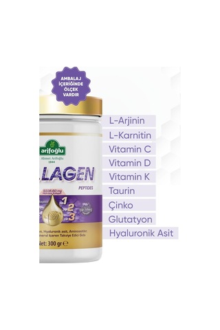 Arifoğlu Collagen Peptides Kolajen Takviye Edici Gıda 300 G