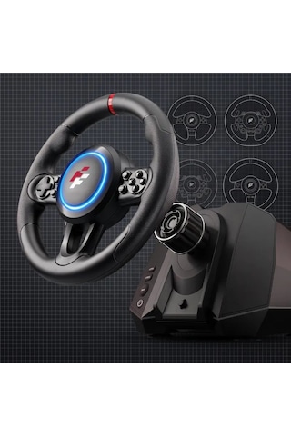 Flashfire F118 270 Titreşimli Yarış Direksiyon Seti Hall Sensör, Kulakçıklı Vites, 2 Pedallı Pc / Ps4 / Ps3 / Xbox Series X S / Switch Uyumlu