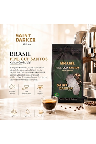 Saint Darker Brasil Fine Cup Santos Single Origin Çekirdek Kahve 1 KG