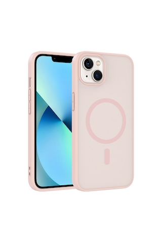 Ardemix Apple iPhone Uyumlu 14 Kılıf M-safe Şarj Özellikli Zore Babet Kapak - Gri