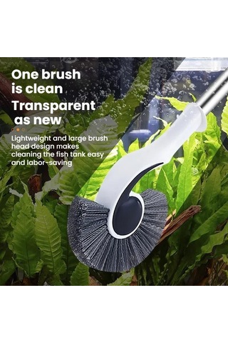 Sones 125 Cm Akvaryum Fırçası Uzun Saplı Temizleme Yosun Giderme Aleti İç Duvar Temizleme Akvaryum Fırçası
