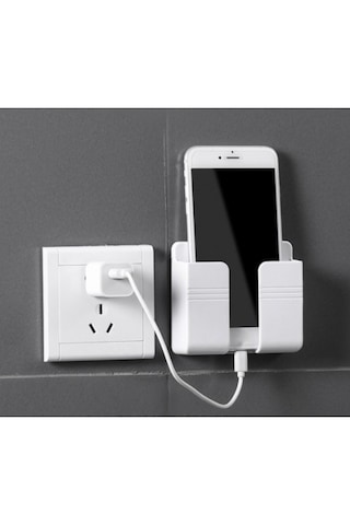Telefon Ve Kumanda Standı Plastik Krem Renk Ev Düzenleyici