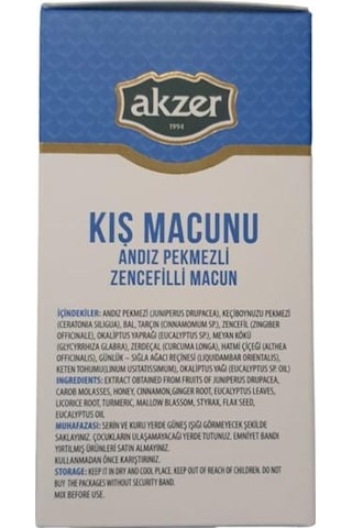 Akzer Kış Macunu Andız Pekmezli Zencefilli Ballı Karışım 300 G