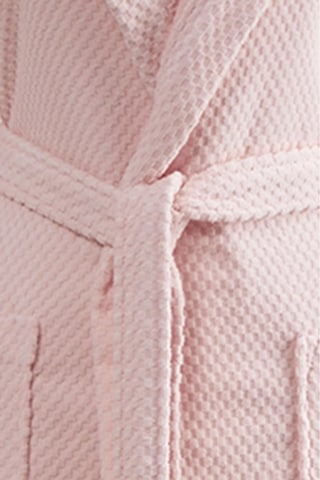 Ekoseli Kapüşonlu Çocuk Bornozu Pembe