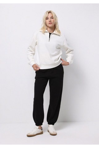 Colins Regular Fit Orta Bel Düz Kadın Siyah Eşofman Altı Cl1076237 Q1.v2 Blk Siyah
