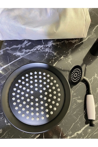 İsaoğlu Yapı Siyah Duş Seti Ve Siyah Banyo Bataryası Vintage Model Komple Pirinç Siyah Robot Duş Siyah