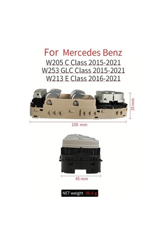 Motion003 Mercedes C E Glc Serisi 2015 2021 İcin Kahverengi Elektrikli Pencere Anahtar Kolu C200 E260 E300 Uyumlu 2059056811