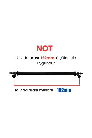 50 Adet Zirve Siyah Metal Mobilya Kulpu 192mm Siyah