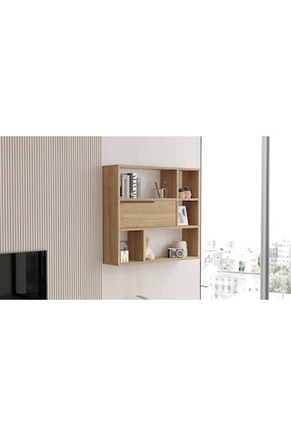 Robin Home Lidya Duvar Rafı Kitaplık Kapaklı Sepet