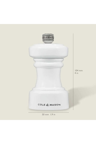 Cole & Mason H233063 Hoxton Parlak Beyaz Tuz Değirmeni 104mm Çok Renkli