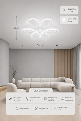 Niva Led Plafonyer Avize Beyaz Işık