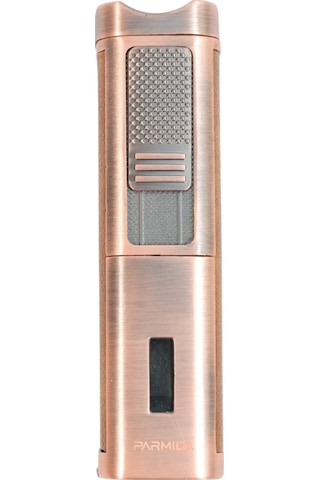 Parmida 3 Torch Pürmüz Sehpalı Gövdesi Deri Bronz Metal Puro Çakmağı - Tr9530