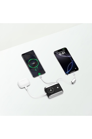 Recci Rpb-p66 Pd 20w Hızlı Şarj Özellikli Type-c & Lightning Kablolu Powerbank 22.5w 10.000mah Siyah