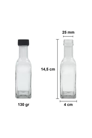 Afracam Maraska Şeffaf 100 Ml Sızdırmaz Kapaklı Boş Cam Şişe 6 Adet Genel