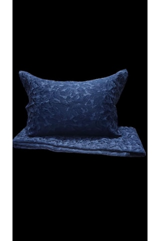 Rüya Çift Kişilik Pike Yatak Örtüsü Sarmaşık İndigo Lacivert