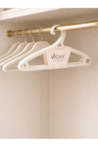 Vichy 5 Li Kaymaz Askı 41,8 Cm Krem Renk Çok Amaçlı Elbise & Pantolon Askısı Vch-7019 Açık Bej