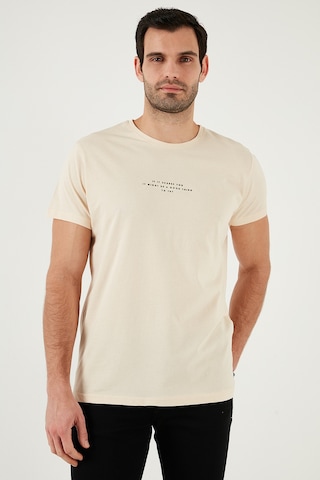 Buratti Pamuklu Slim Fit Bisiklet Yaka Erkek T Shirt 541Ifit Bej