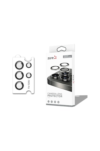 Maks Technology Samsung Galaxy Uyumlu S25 Ultra Mkst Cl-12 Premium Safir Parmak İzi Bırakmayan Anti-reflective Kamera Lens Koruyucu - Siyah