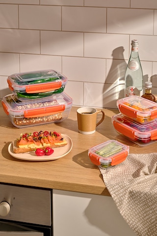 Lock&fresh Master Dikdörtgen Saklama Kabı 565,975,1675 Ml Üçlü Set Yeşil