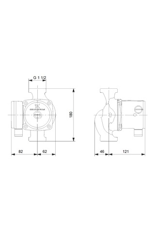 Grundfos Ups 25-80 N 180 Paslanmaz Gövdeli Dişli Sirkülasyon Pompası