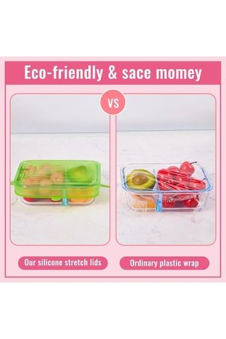 30 Adet Silikon Streç Kapaklar Dikdörtgen Yeniden Kullanılabilir Silikon Kapaklar Gıda Depolama İçin Mikrodalga Kapak Açık Mor