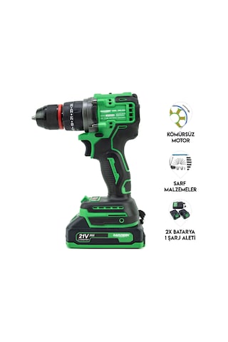 Dawreek 10MM 36V Kömürsüz Akülü Vidalama - Yeşil