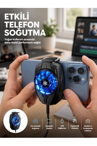 Hepsi Telefon Soğutucu Fan Güçlü Motor Radyatör Cep Telefon Soğutma Najmaddin