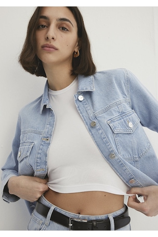 Mavi - Thalia Mavi Premium Buz Mavi Jean Ceket 1110289-86792 Açık Mavi