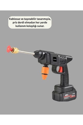 48v Şarjlı Basınçlı Yıkama Makinesi Kablosuz Su Tabancası Çok Renkli