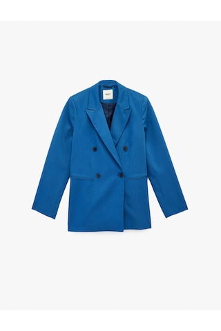 Koton Kruvaze Yaka Uzun Kollu Blazer Ceket Mavi 6sak50103uw