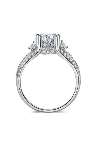 Lindon Klasik Bakır Alaşım Zirkon Yüzük Bayanlar Takı Düğün Promise Parti Hediye 18 Gümüş