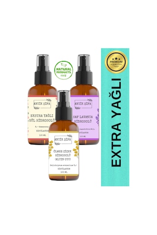 Ölmez Çiçek, Gül Ve Lavanta Suyu 3 X 100ml -doğal Hidrosol Seti