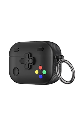 Apple Uyumlu Airpods Pro/pro 2.nesil Kılıf Gamepad Tasarımı Kilitli Kapak Siyah