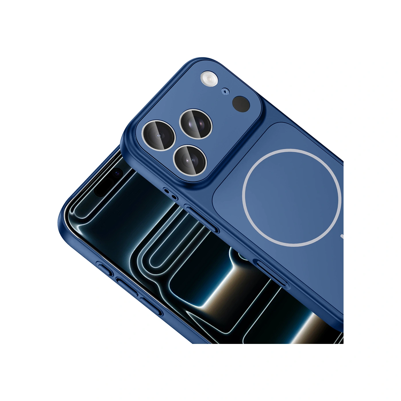 İphone 17 Pro Kılıf M-safe Şarj Özellikli Kamera Korumalı Formen Kılıf Mavi