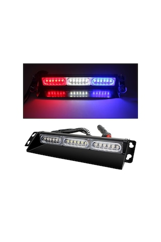 Çakar Lamba 13 Fonksiyonlu 18 Led 12V Kırmızı-Mavi-Beyaz Lapa53 N11.45