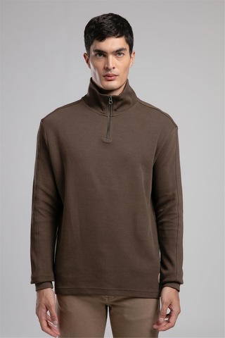 Lee Cooper Desona Erkek Dik Yaka Sweatshirt Yeşil-21016 Haki