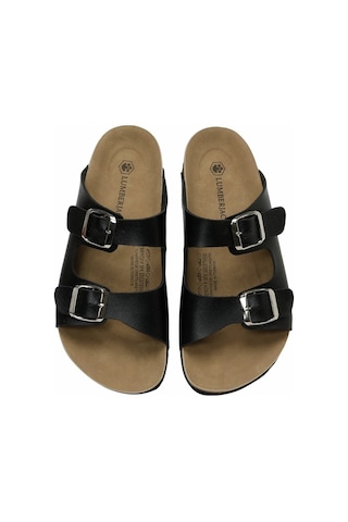 Lumberjack Mendy Tokalı Beyaz Yazlık Kadın Plaj Terlik Siyah