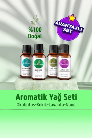 Köylü Ana Okaliptus + Nane + Kekik + Lavanta Aromatik Yağ 4'lü