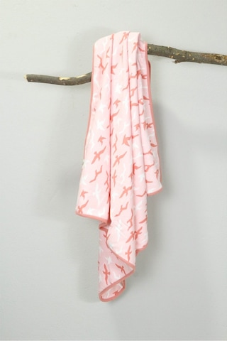 Ecocotton Turna Bebek Bebek Penye Battaniye Somon 90 X 90 Cm Beyaz