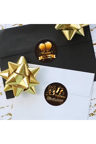 Metalize Renk Seçenekli 4,5cm Yıldız-fiyonk Yapışkanlı Paket Süsü 20adt Altın