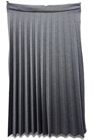Eren Style Pileli Pamuklu Diyagona Beli Lastikli Etek 95 Cm - 38-50 Gri