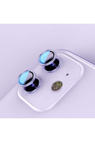 Noktaks - Apple Uyumlu iPhone 11 - Kamera Lens Koruyucu Cl-07 - Siyah - T21666 Siyah