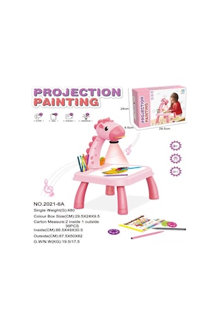 Kangvka Küçük Çocuklar İçin Renkli Fenerli Projeksiyon Çizim Tahtası - Giraffe Pembe, Çok Fonksiyonlu Işıklı Yazma Ve Resim Paneli Çok Renkli