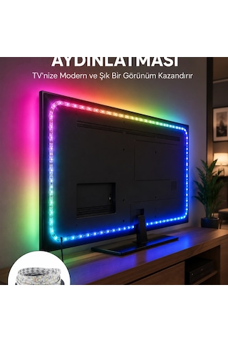 Müzikle Senkronize Led Şerit Tv Aydınlatma Yeni Nesil