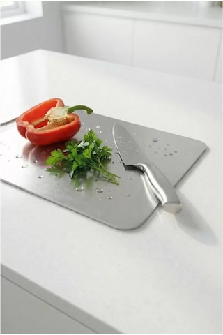Antibakteriyel Küf Önleyici Paslanmaz Çelik Kesme Matı 20x30 Cm Siyah