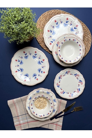 Porser Pamela Yemek Takımı 6 Kişilik 24 Parça Fly24ykprs1055 Çok Renkli