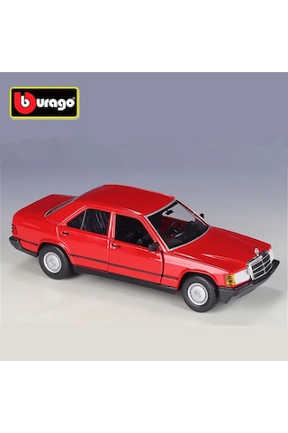 Bburago 1:24 Mercedes-benz 190e Alaşım Spor Araba Modeli Diecast Metal Retro Blue