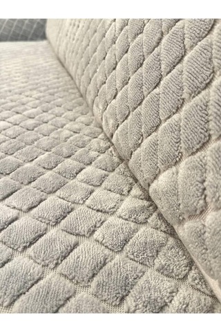Bibaha Peluş Lastikli Koltuk Örtüsü 3 Kişilik Yıkanabilir Esnek Koltuk Kılıfı Gri 180 X 230 Çok Renkli