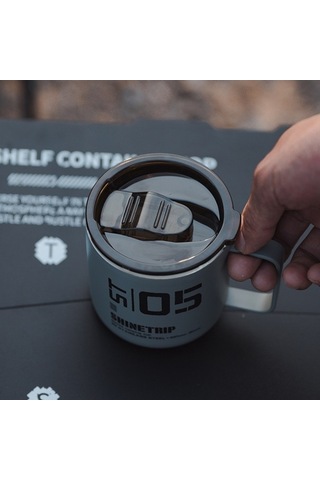 Ebitda Açık Hava Kamp Su Bardağı, 2 Katmanlı Çelik Bardak, Dayanıklı Ve Pratik Koyu Gri