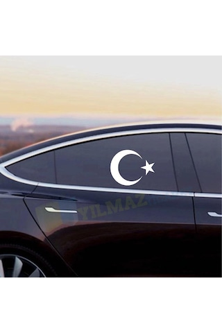 Türk Bayrağı Oto Sticker Araba Yapıştırma Kaliteli Folyo Süper